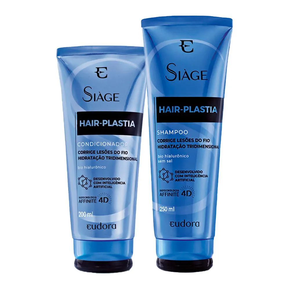 Kit Eudora Siage Hair-plastia Shampoo 250ml Condicionador 200ml — Eudora | Farmácia Resyla