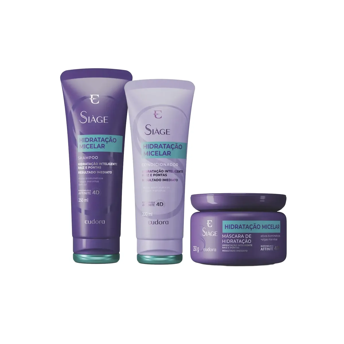 Kit Eudora Siàge Hidratação Micelar Shampoo 250ml + Condicionador 250ml + Máscara 250g — Eudora | Farmácia Resyla