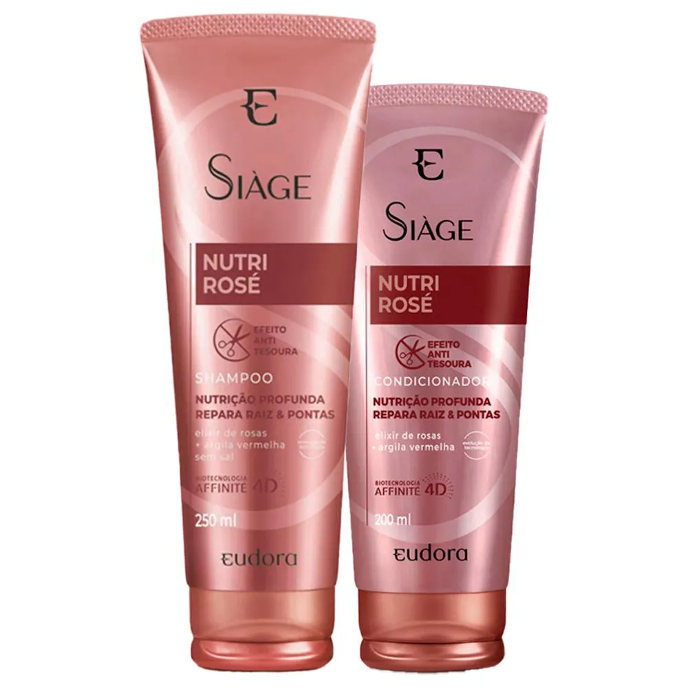 Kit Eudora Siàge Nutri Rose Shampoo Condicionador 250/200ml — Eudora | Farmácia Resyla