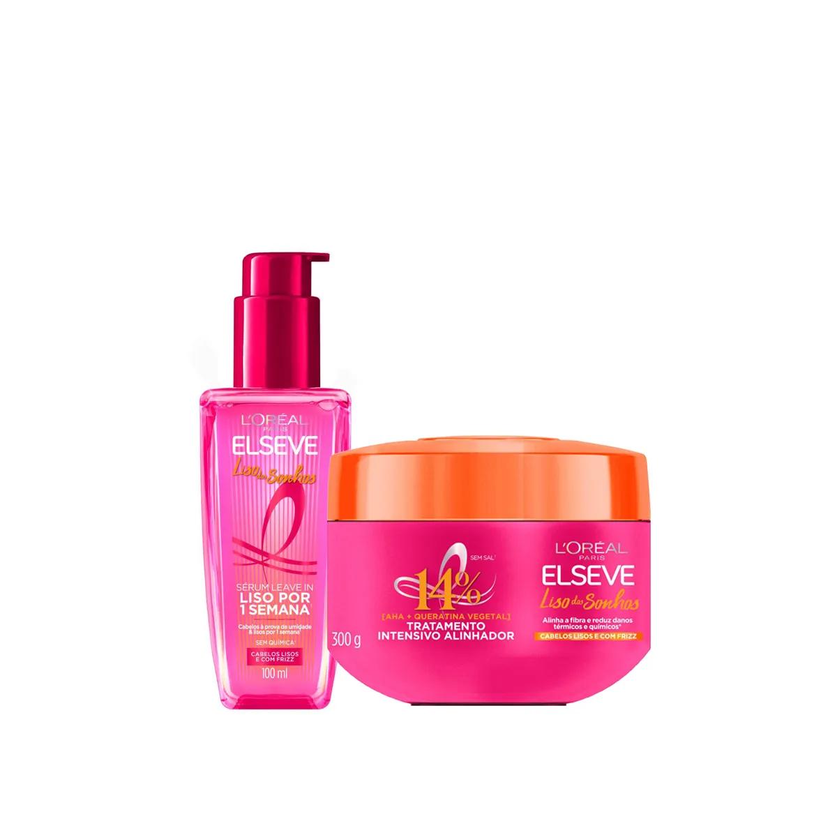 Kit L'Oréal Paris Elseve Liso dos Sonhos Sérum Leave-In 100ml + Creme de Tratamento 300g — L'Oréal | Farmácia Resyla
