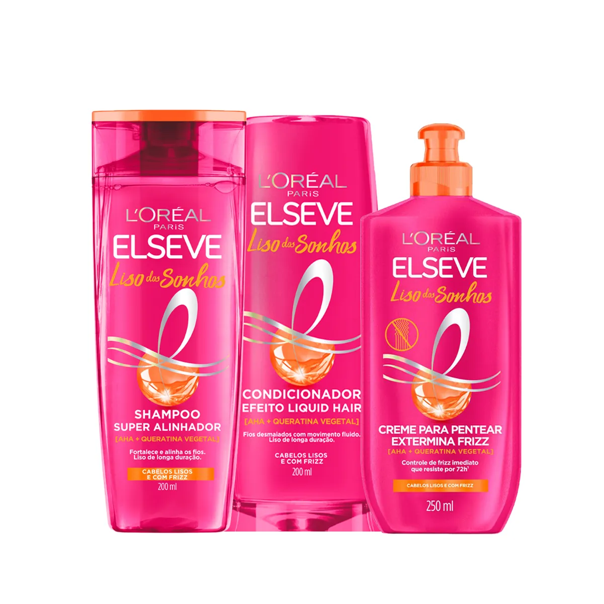Kit L'Oréal Paris Elseve Liso dos Sonhos Shampoo 200ml + Condicionador 200ml + Creme de Pentear 250ml — L'Oréal | Farmácia Resyla