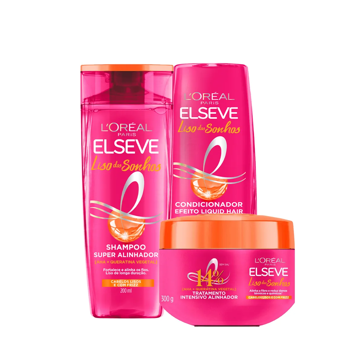 Kit L'Oréal Paris Elseve Liso dos Sonhos Shampoo 200ml + Condicionador 200ml + Creme de Tratamento 300g — L'Oréal | Farmácia Resyla