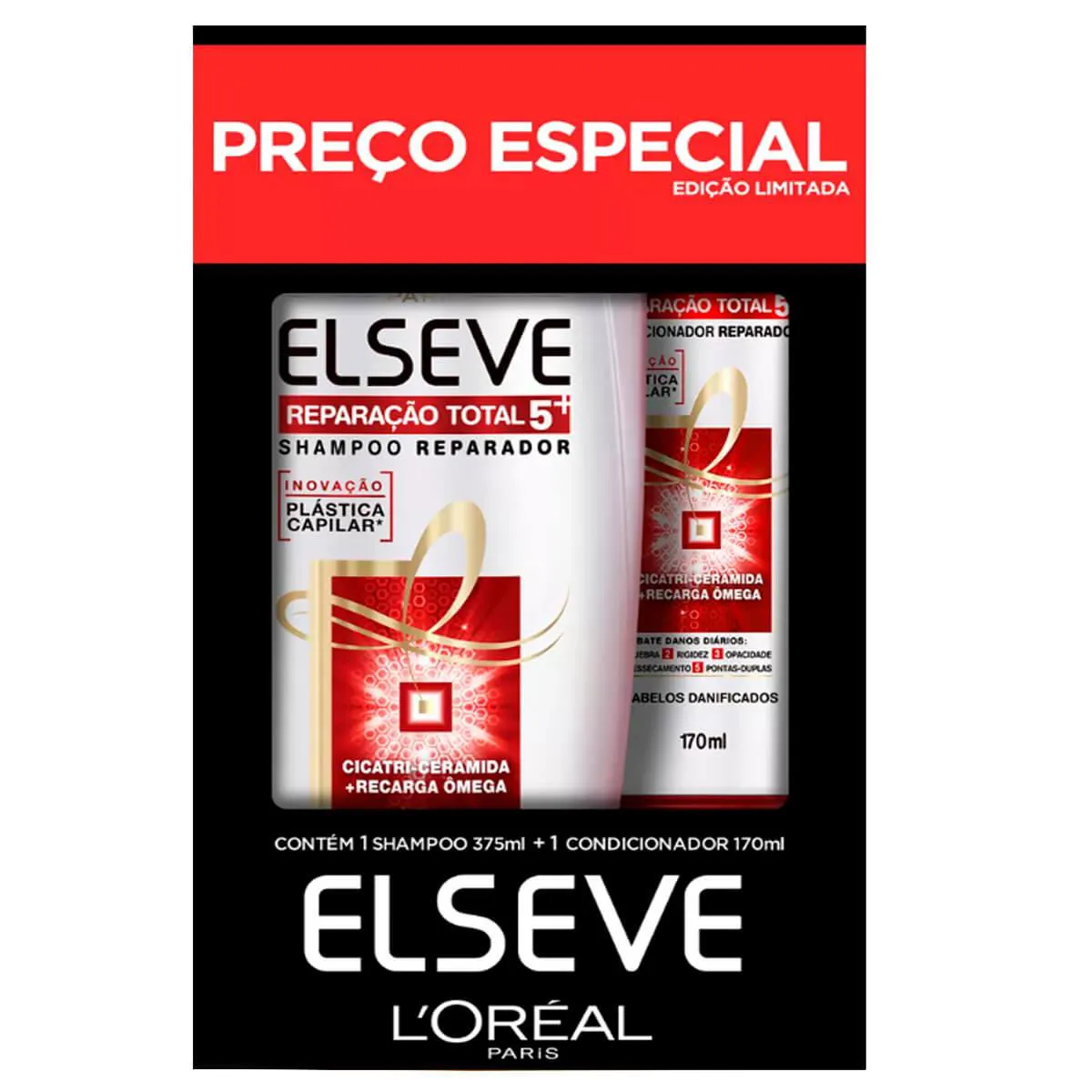 Kit L'Oréal Paris Reparação Total 5 Shampoo 375ml + Condicionador 170ml — L'Oréal | Farmácia Resyla