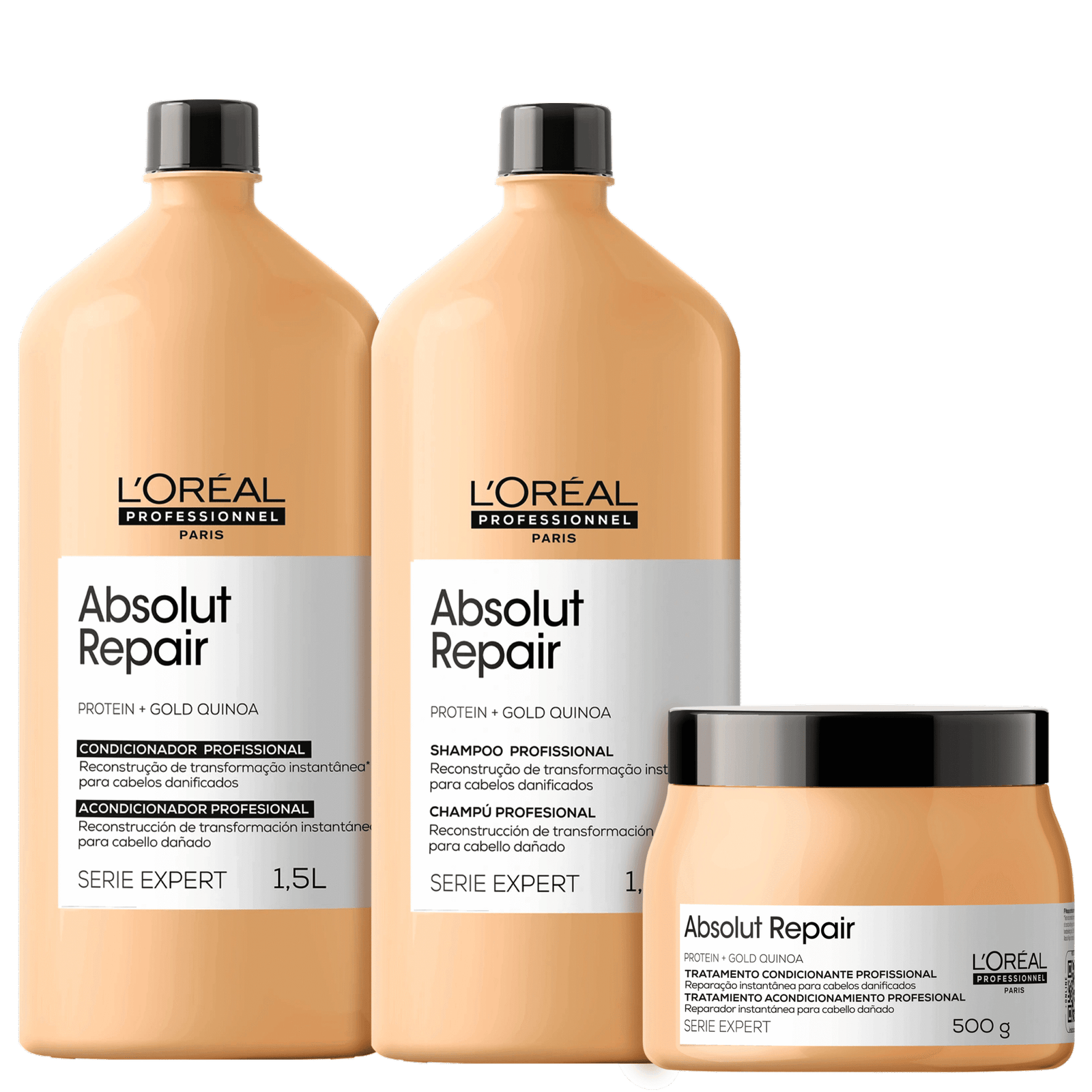 Kit L'Oréal Professionnel Serie Expert Absolut Repair Gold Quinoa + Protein Salon Trio (3 Produtos) — L'Oréal Professionnel | Farmácia Resyla