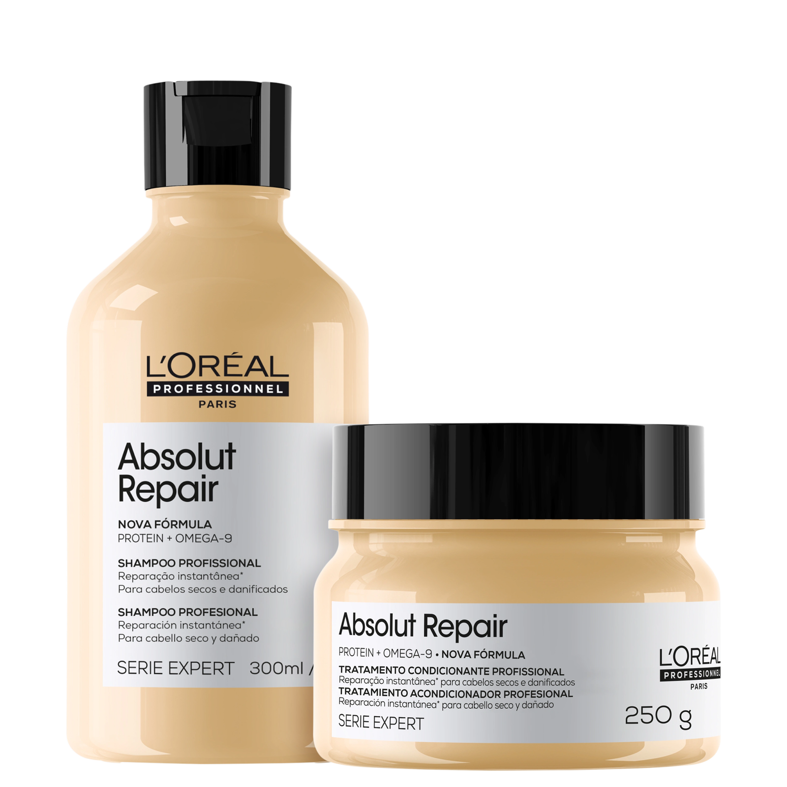 Kit L'Oréal Professionnel Serie Expert Absolut Repair Omega-9 + Protein Instant Resurfacing (2 Produtos) — L'Oréal Professionnel | Farmácia Resyla