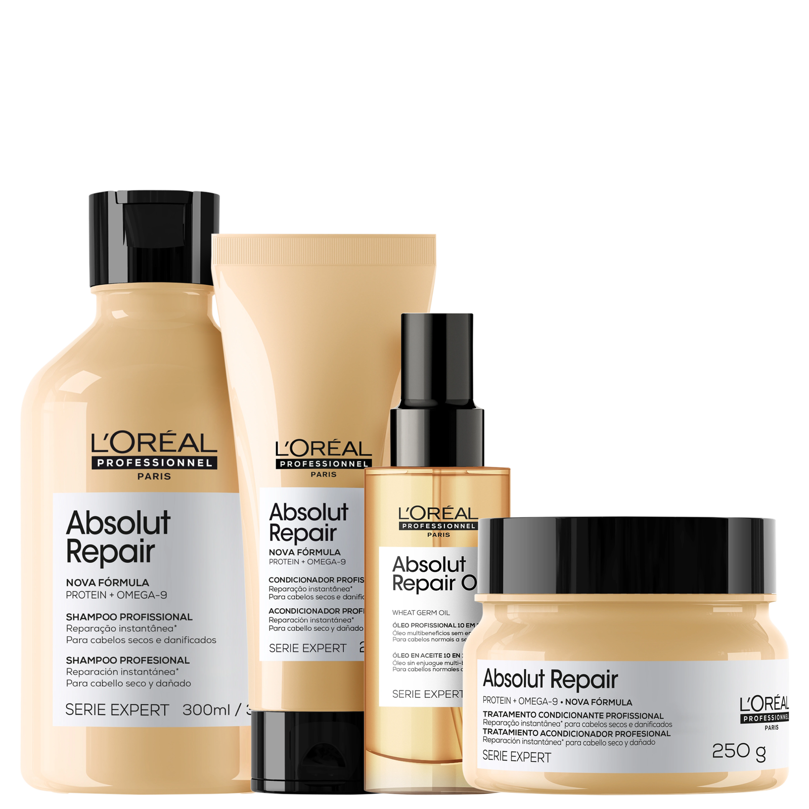 Kit L'Oréal Professionnel Serie Expert Absolut Repair Omega-9 + Protein Quarteto (4 Produtos) — L'Oréal Professionnel | Farmácia Resyla