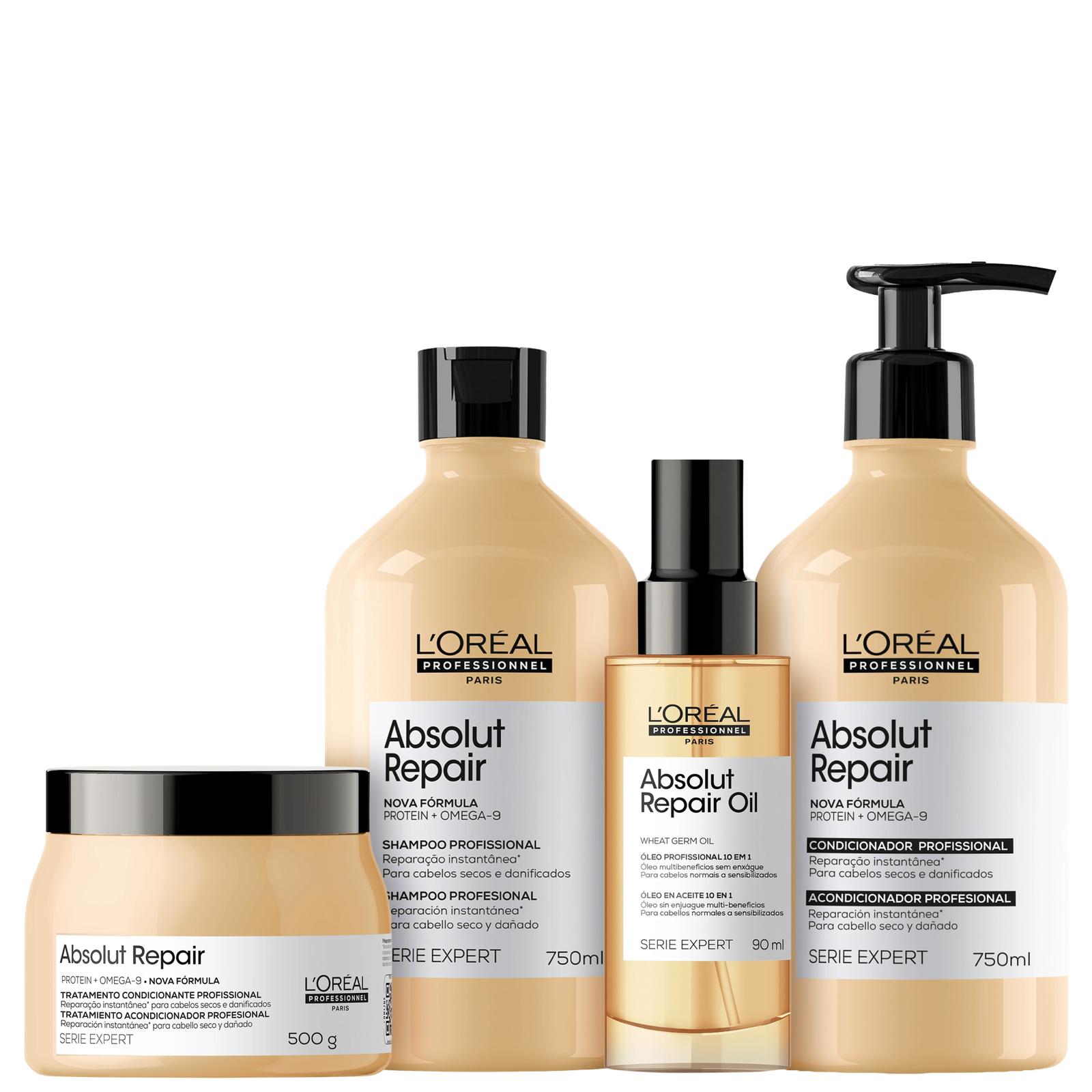 Kit L'Oréal Professionnel Serie Expert Absolut Repair Omega 9 + Protein Squad (4 Produtos) — L'Oréal Professionnel | Farmácia Resyla