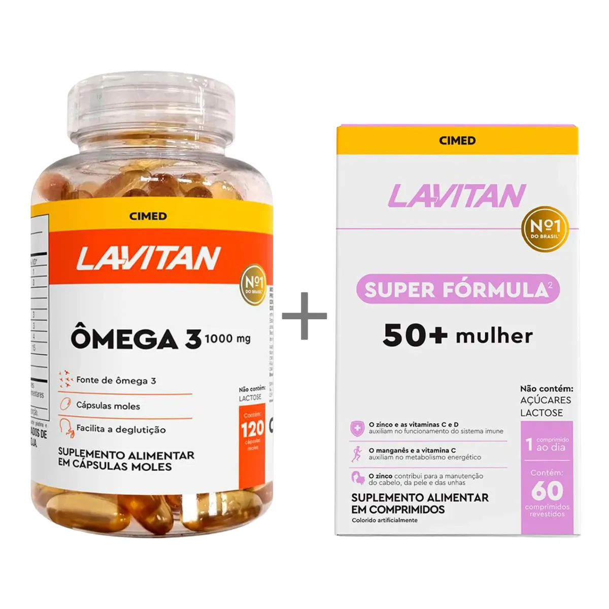 Kit Lavitan Polivitamínico Super Fórmula 50+ Mulher 60 comprimidos + Ômega 3 120 cápsulas — Lavitan | Farmácia Resyla