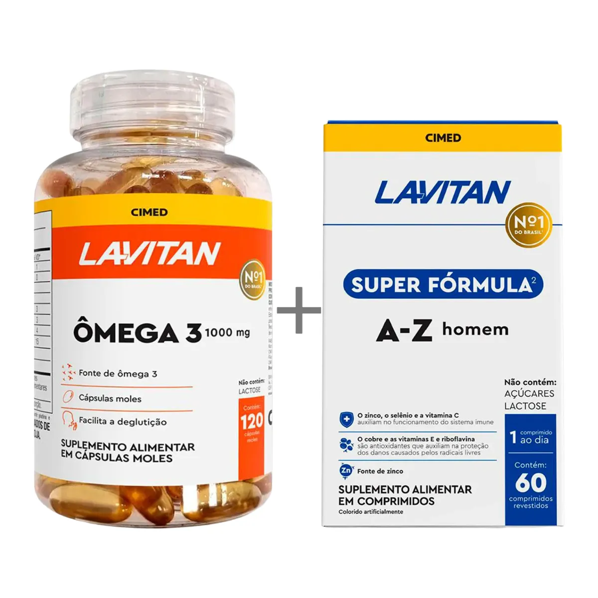 Kit Lavitan Polivitamínico Super Fórmula A-Z Homem 60 comprimidos + Ômega 3 120 cápsulas — Lavitan | Farmácia Resyla