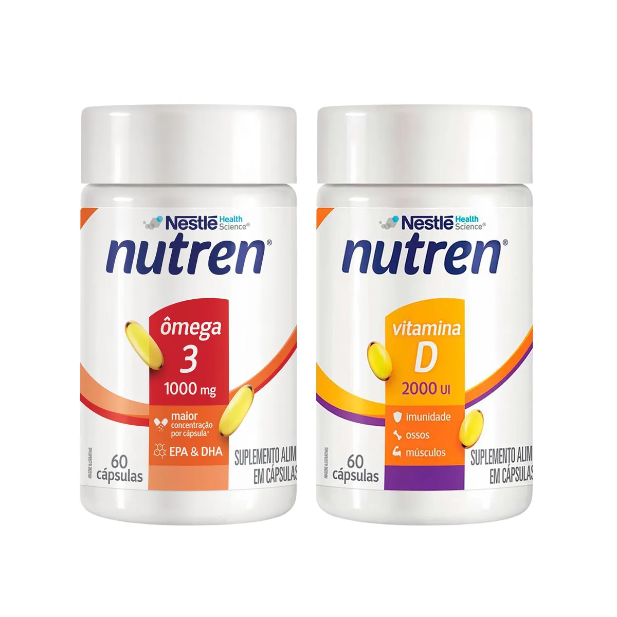 Kit Nutren Ômega 3 1000mg 60 cápsulas + Vitamina D 2.000UI 60 cápsulas — Nutren | Farmácia Resyla