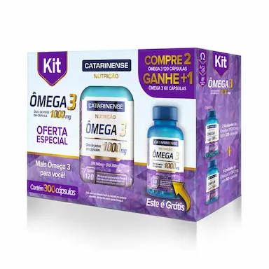 Kit Ômega 3 Catarinense 1000mg com 120 cápsulas + Ômega 3 1000mg com 60 cápsulas — Catarinense | Farmácia Resyla