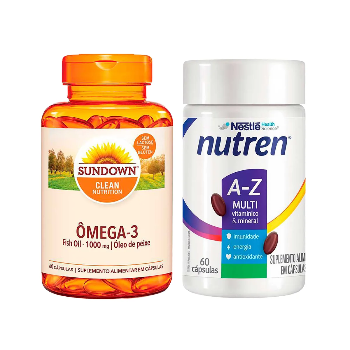 Kit Ômega 3 Fish Oil 1000mg Sundown 60 cápsulas + Polivitamínico Nutren A-Z Multi 60 cápsulas — Sundown | Farmácia Resyla