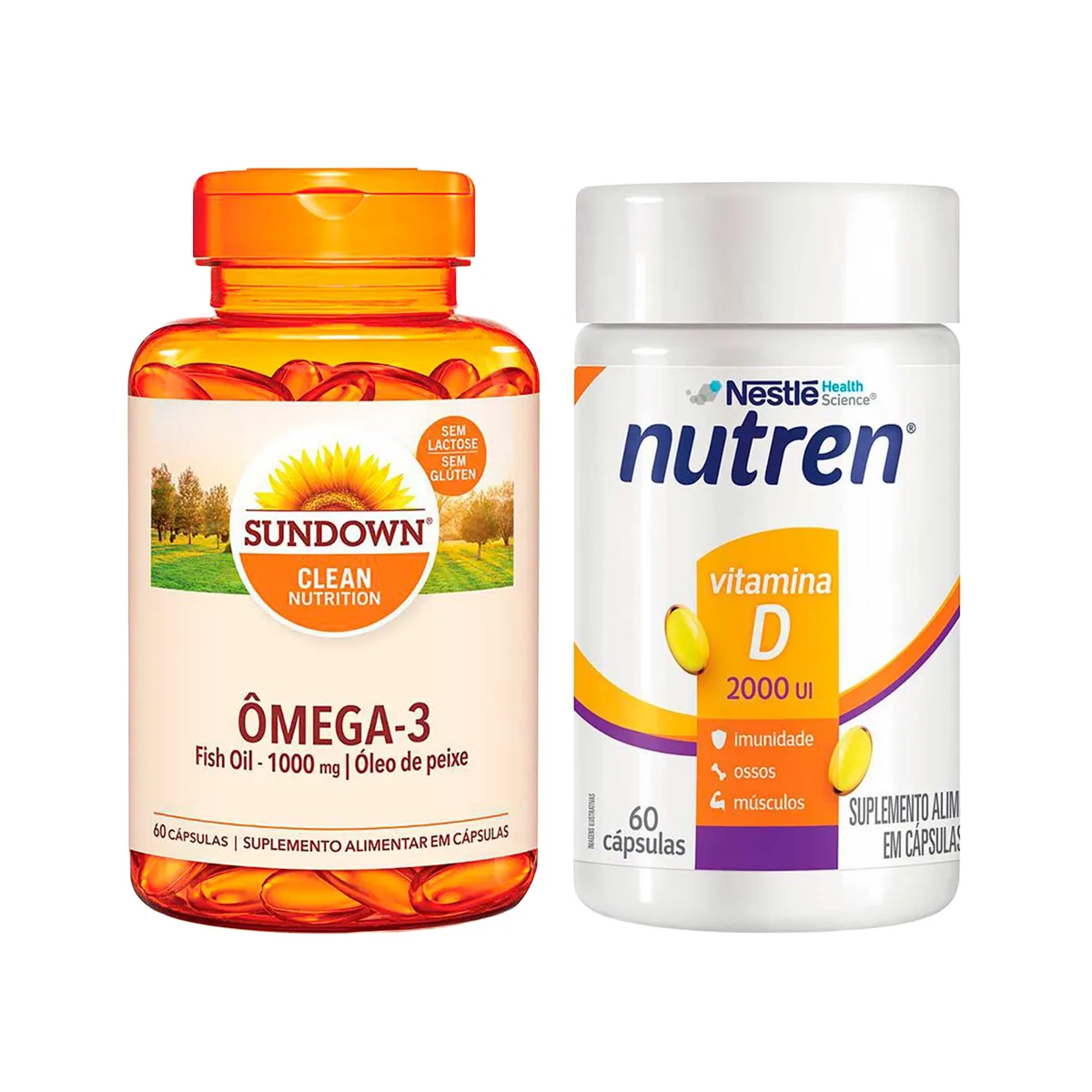 Kit Ômega 3 Fish Oil 1000mg Sundown 60 cápsulas + Vitamina D 2.000UI Nutren 60 cápsulas — Sundown | Farmácia Resyla