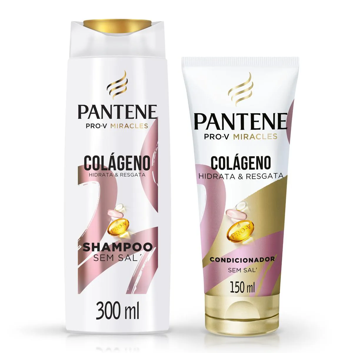 Kit Pantene Pro-V Miracles Colágeno Hidrata & Resgata Shampoo 300ml + Condicionador 150ml — Pantene | Farmácia Resyla