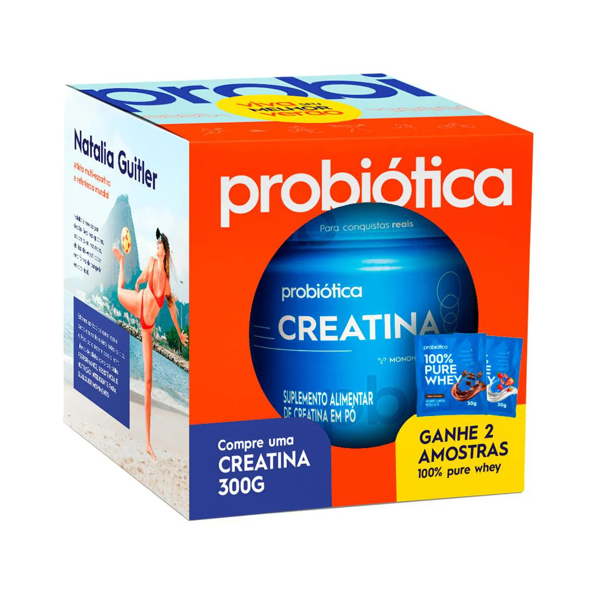 Kit Probiótica Creatina 300g + Whey Protein Chocolate e Iorgute com Morango 30g 2 sachês — Probiótica | Farmácia Resyla