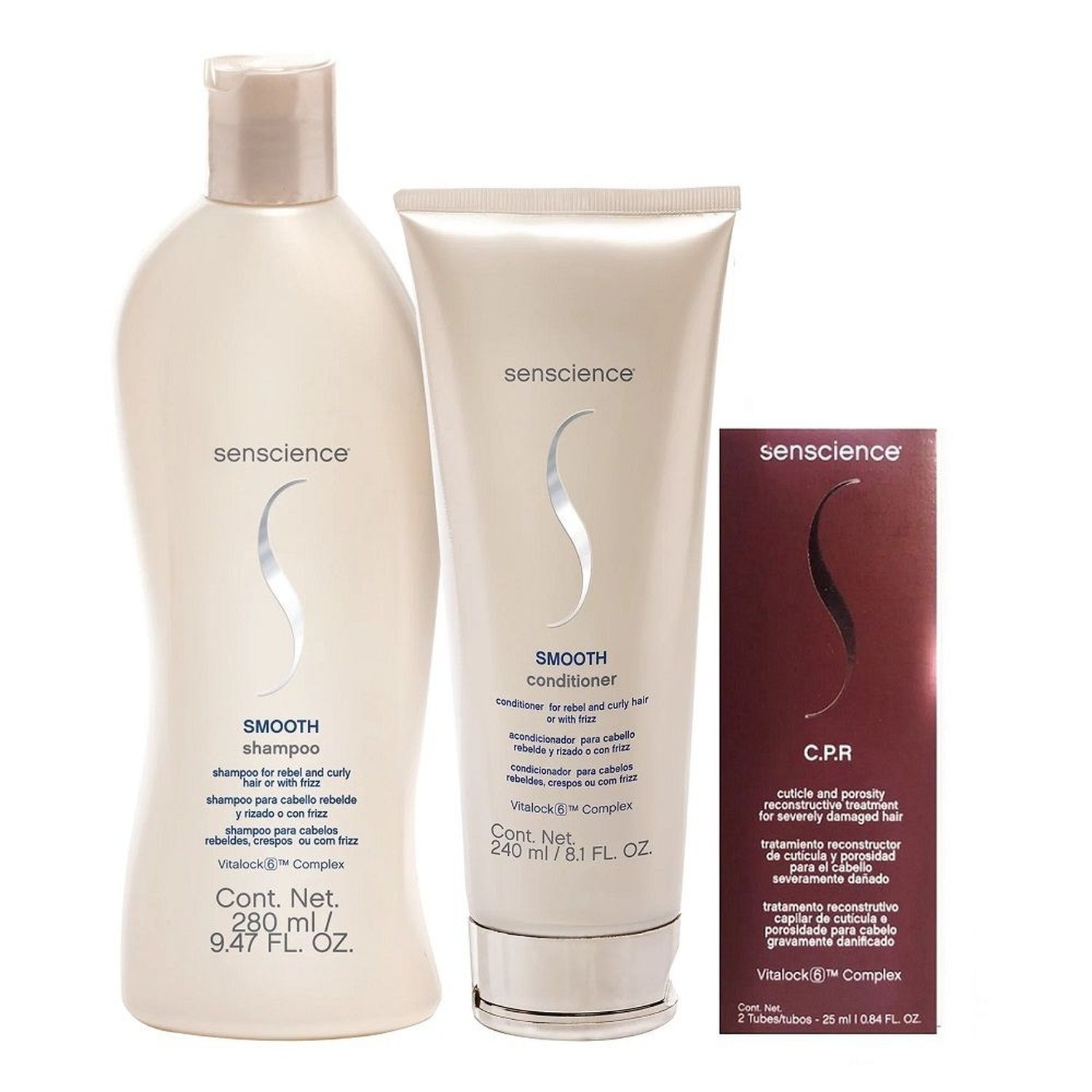 Kit Senscience Smooth - Shampoo 280ml + Condicionador 240ml + C.P.R 25ml — Senscience | Farmácia Resyla