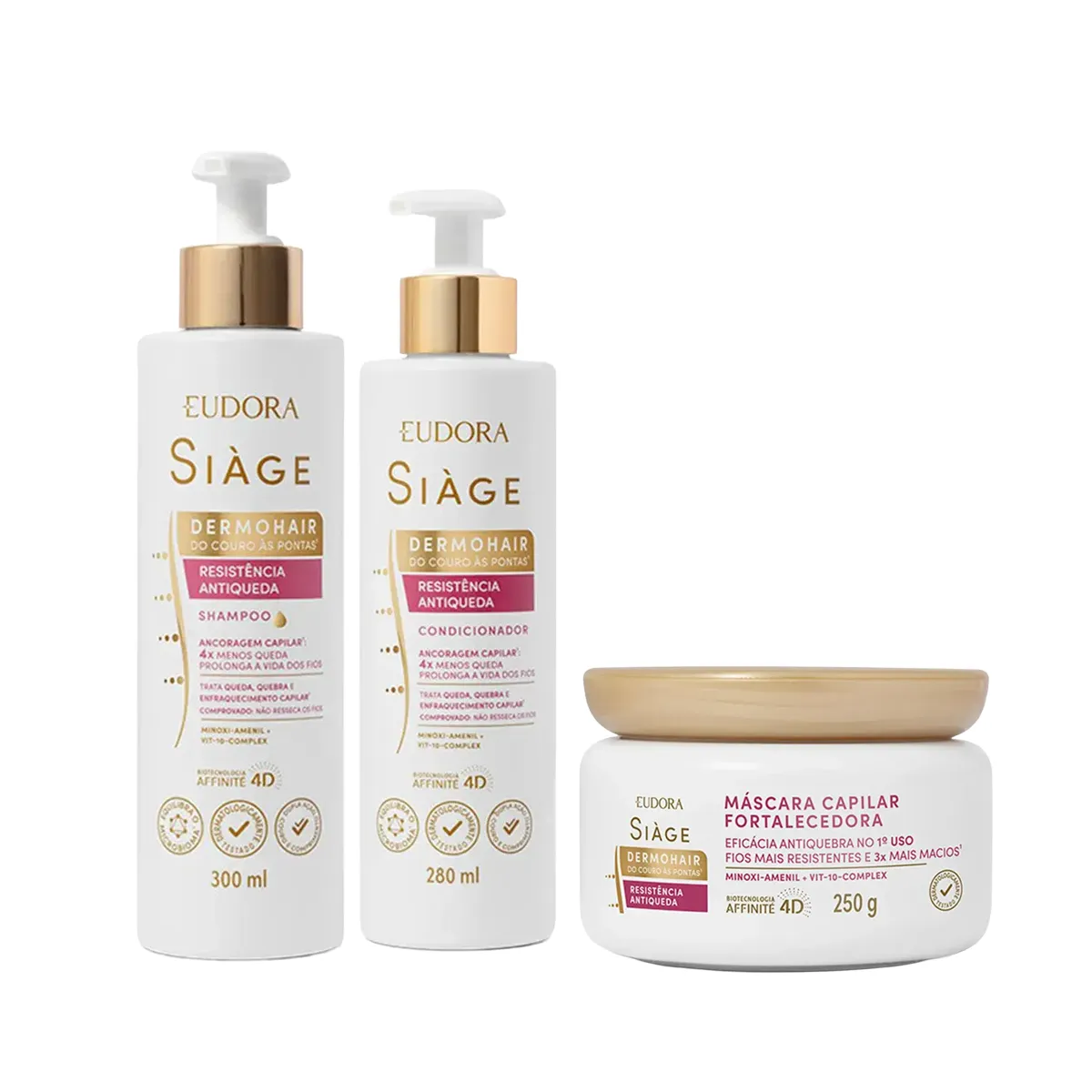 Kit Siàge DermoHair Shampoo 300ml + Condicionador 20ml + Máscara 250g — Siàge | Farmácia Resyla