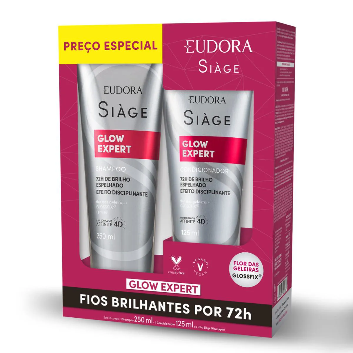 Kit Siàge Eudora Glow Expert Shampoo 250ml + Condicionador 125ml — Eudora | Farmácia Resyla