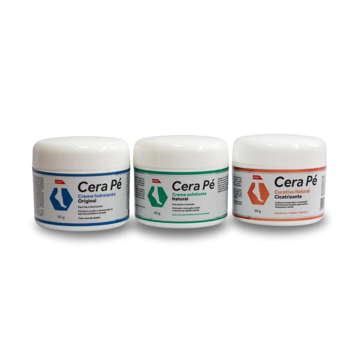 Kit Tratmento Completo Cera Pé Creme Restaurador + Esfoliante + Curativo 50g Cada — | Farmácia Resyla