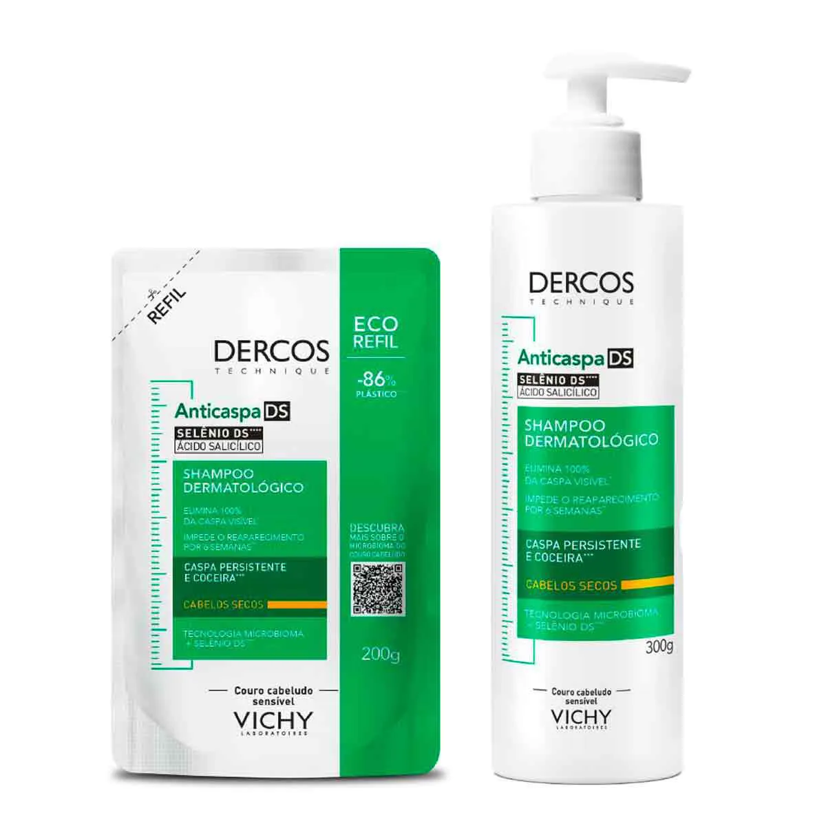 Kit Vichy Dercos Anticaspa Cabelos Secos Shampoo 300g + Refil 200g — Vichy | Farmácia Resyla
