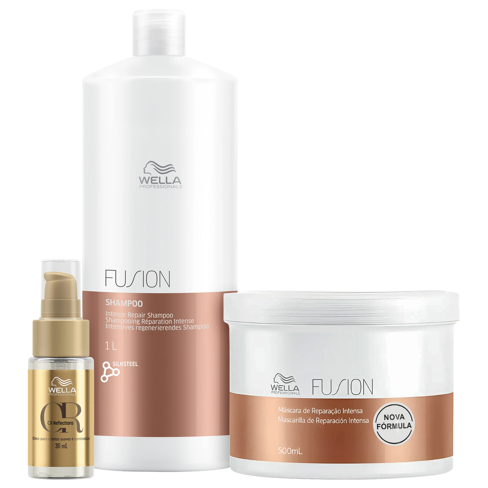 Kit Wella Professionals Fusion + Oil Reflections Trio Care (3 Produtos) — Wella Professionals | Farmácia Resyla