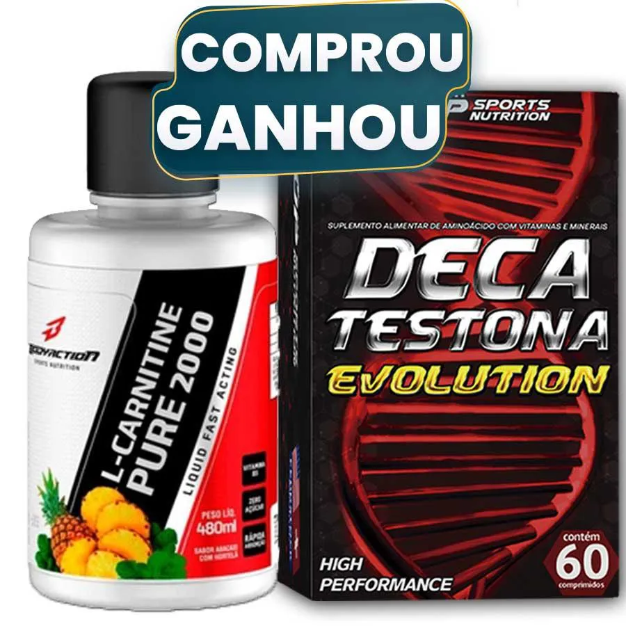L-carnitina 2000 Liquida Pura 480ml + Deca Testona Evolution Abacaxi com Hortelã — | Farmácia Resyla