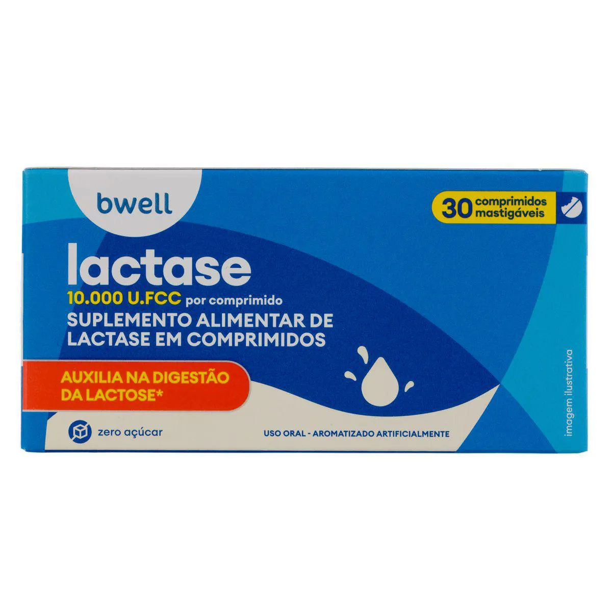 Lactase 10.000 FCC bwell 30 Comprimidos Mastigáveis — | Farmácia Resyla