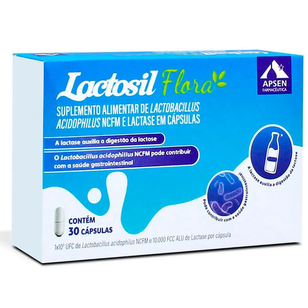 Lactosil Flora C/30 cápsulas de Probiótico + Lactase — | Farmácia Resyla