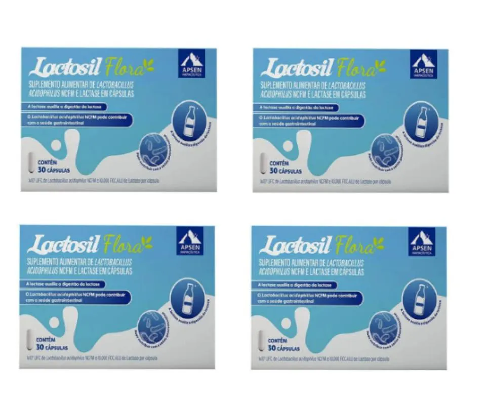 Lactosil Flora Kit C/4 Caixas C/30 cápsulas Cada — | Farmácia Resyla