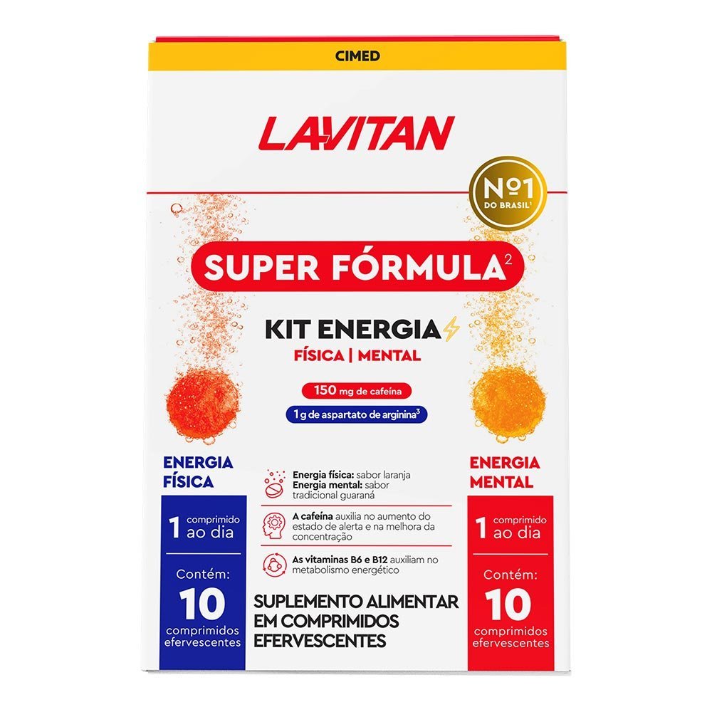 Lavitan Kit Físico e Mental 10 comprimidos efervescentes cada - Cafeína + Arginina — Lavitan | Farmácia Resyla