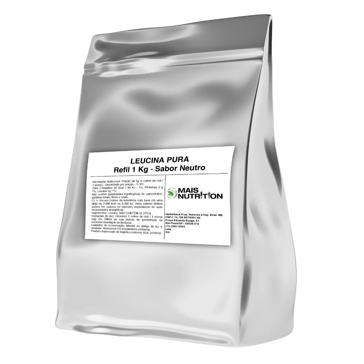 Leucina Po Pura 1kg Embalagem Refil Wvegan Vegano — | Farmácia Resyla