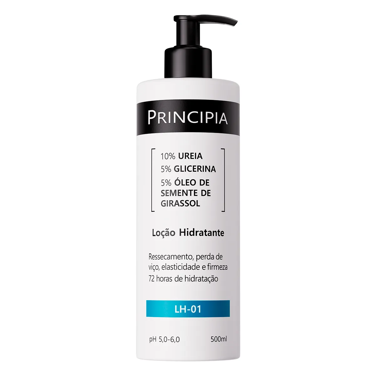 Loção Corporal Hidratante Principia LH-01 10% Ureia + 5% Glicerina + 5% Óleo de Semente de Girassol 500ml — Principia | Farmácia Resyla