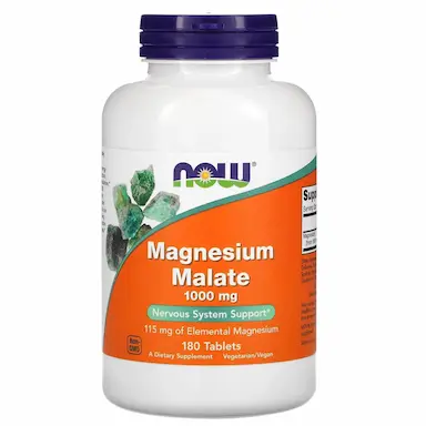 Magnésio Malato 1000MG Com 180 Tabletes - Now Foods — Now Foods | Farmácia Resyla