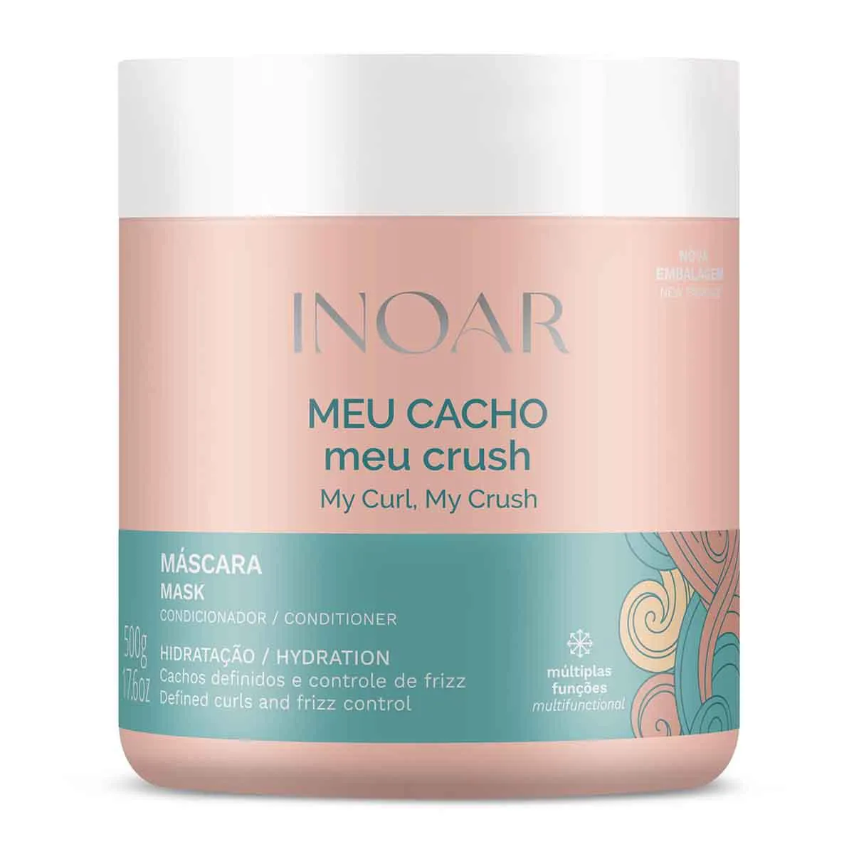 Máscara Capilar Cabelo Cacheado Inoar Meu Cacho Meu Crush 500g — Inoar | Farmácia Resyla