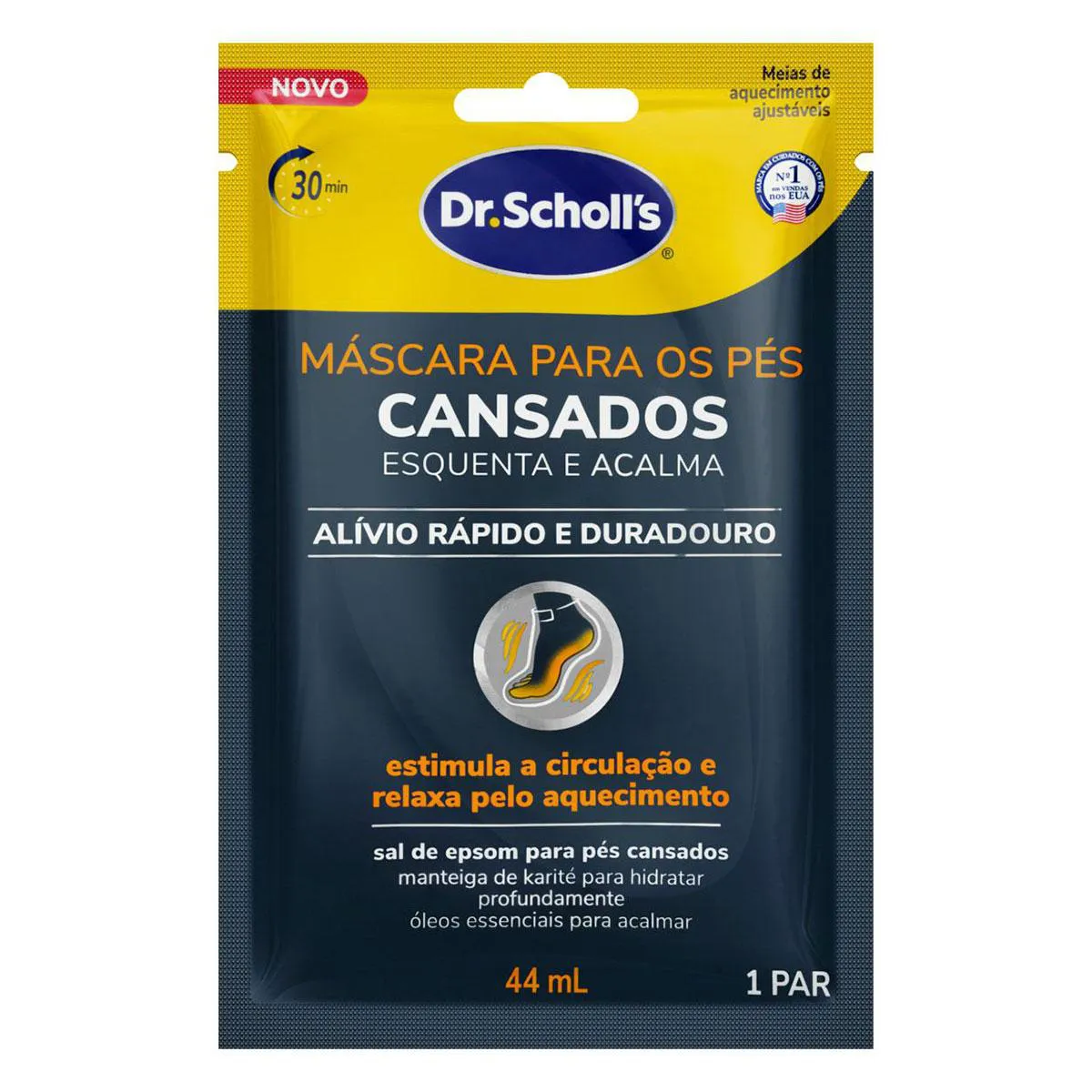 Máscara para os Pés Cansados Dr Scholls Esquenta e Acalma 1 par — | Farmácia Resyla