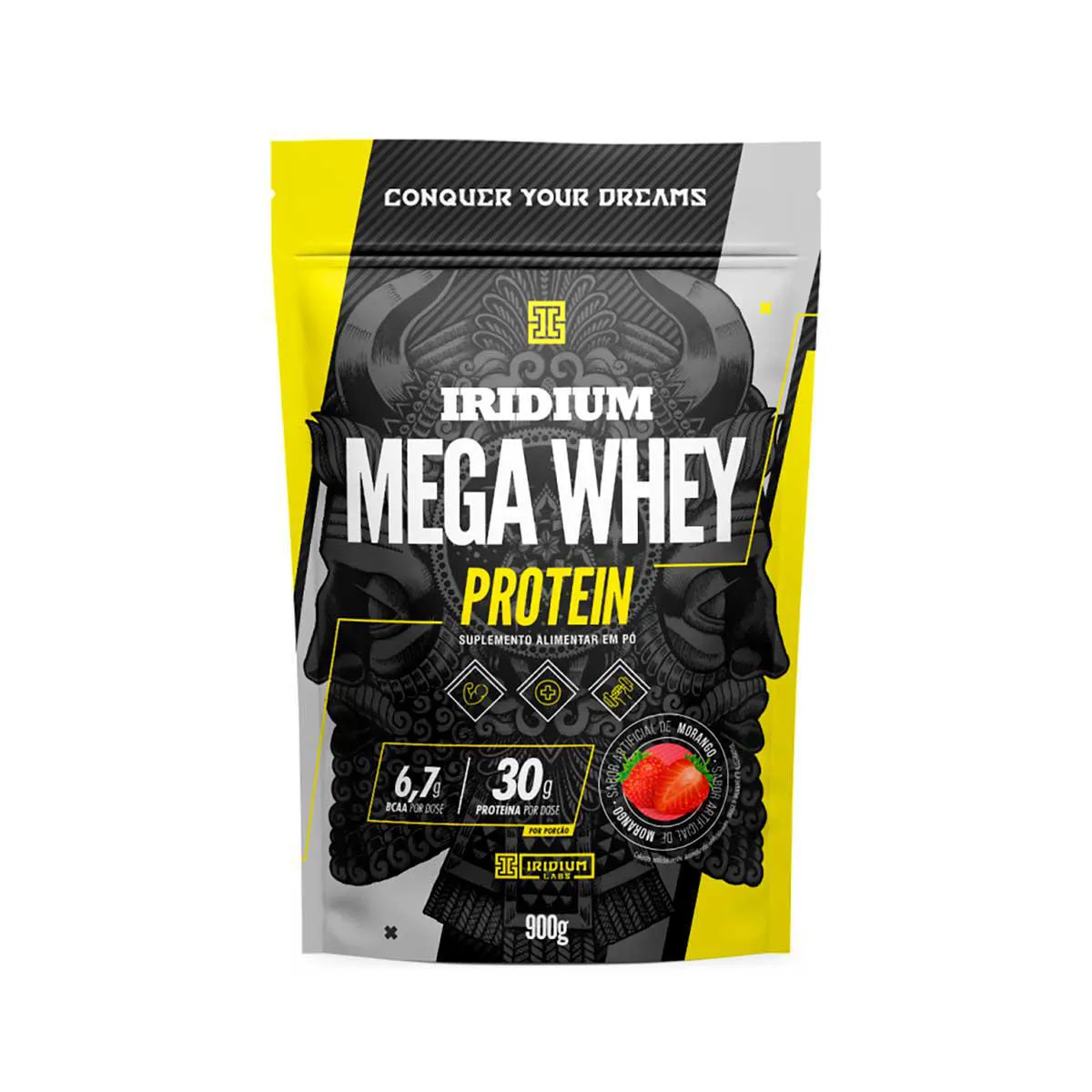 Mega Whey Protein Iridium Morango 900g — | Farmácia Resyla