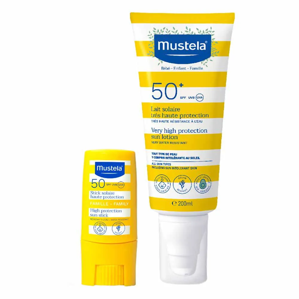 Mustela Solaire Haute Protection Kit - Protetor Solar Fps50 + Protetor Solar Infantil Fps50+ — Mustela | Farmácia Resyla