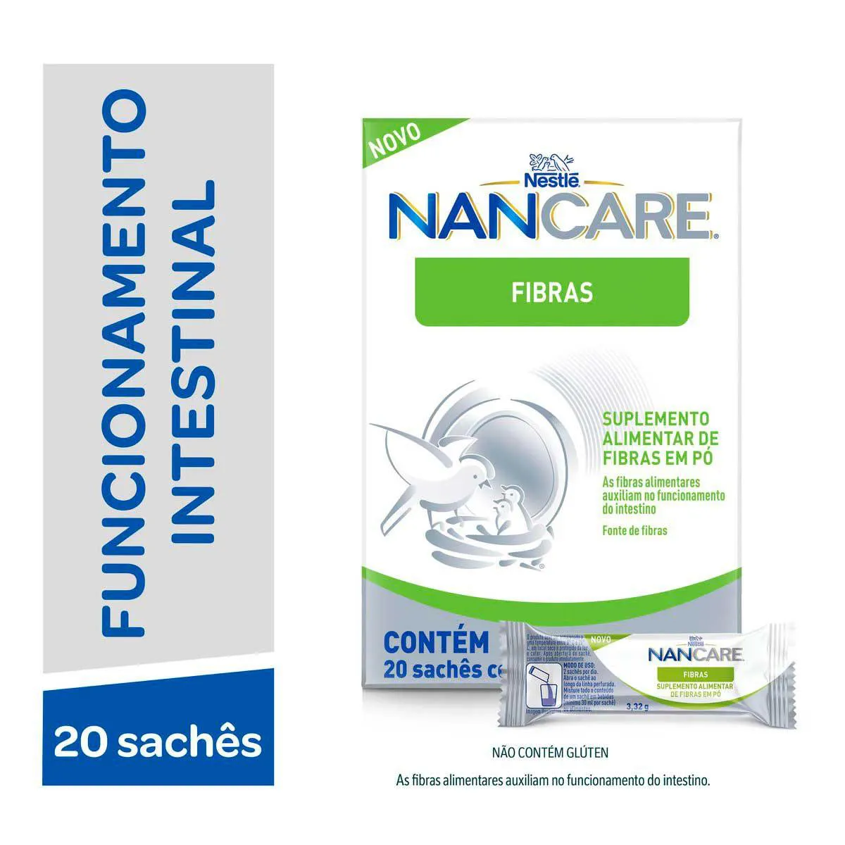 Nancare Fibras 20 sachês com 3,32g cada — Aché | Farmácia Resyla