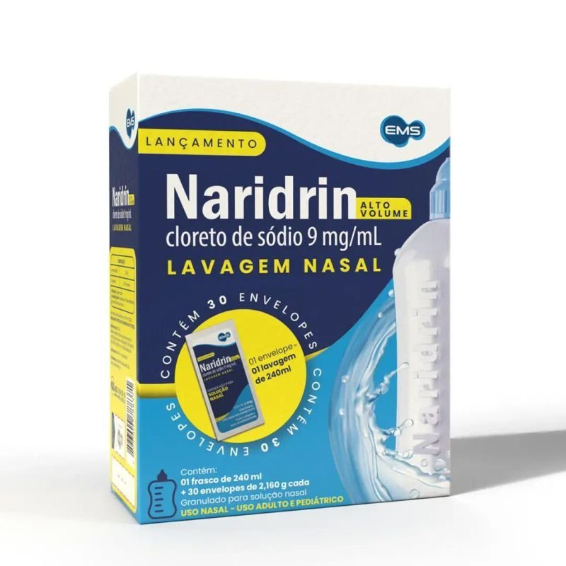 Naridrin Alto Volume (Cloreto de Sódio) 9mg/ml 30 envelopes + Frasco 240ml — | Farmácia Resyla