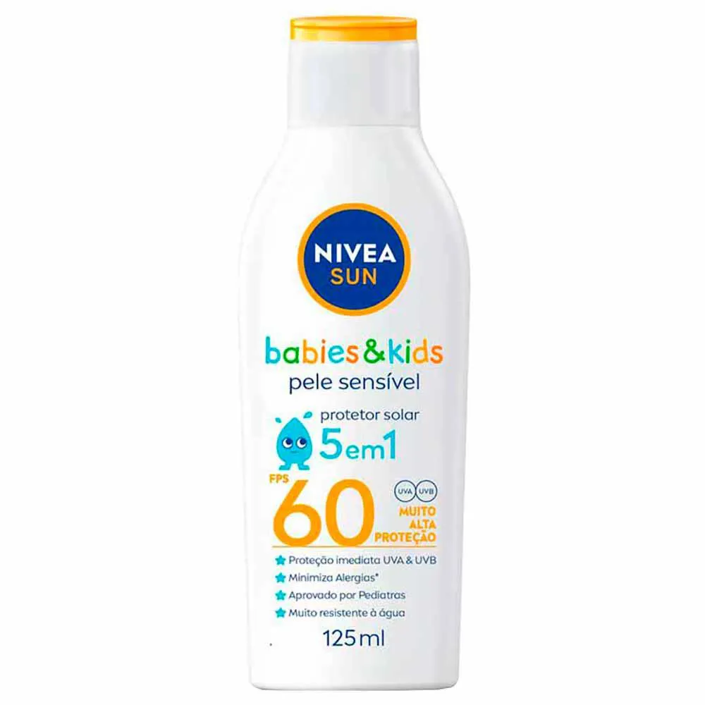 Nivea Sun Protetor Solar Kids & Babies Pele Sensível Fps 60 125ml — Nivea | Farmácia Resyla