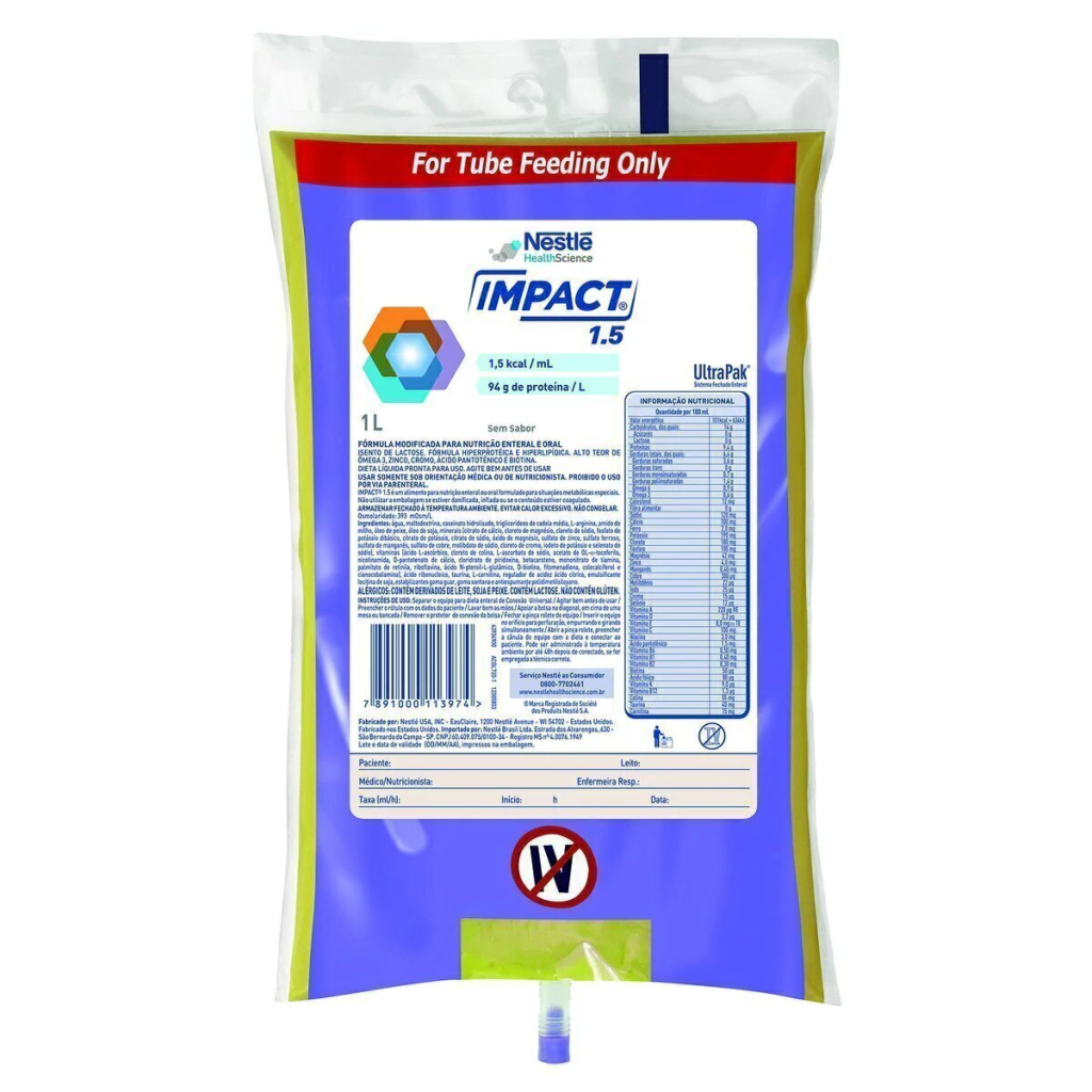 Nutrição Enteral E Oral Impact 1.5 S/F Sem Sabor 1L — | Farmácia Resyla