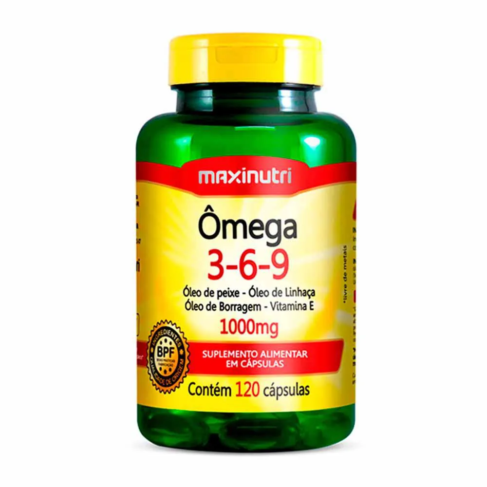 Ômega 3-6-9 Triplo 1000mg 120 Cápsulas Maxinutri — Maxinutri | Farmácia Resyla