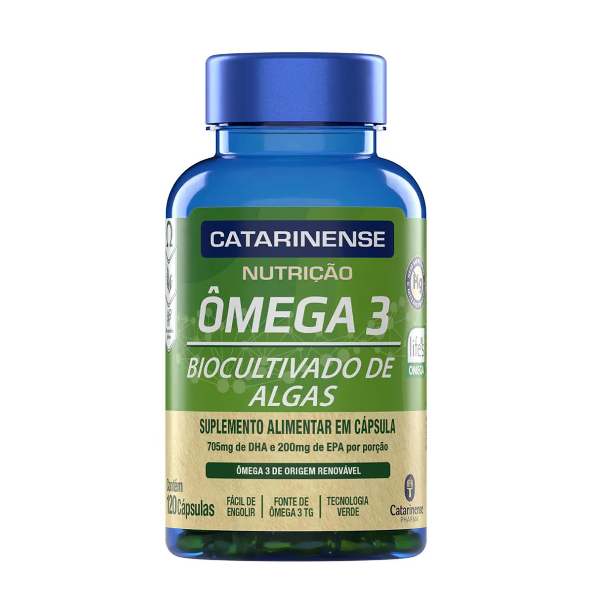 Ômega 3 Biocultivado de Algas Catarinense Nutrição 120 Cápsulas — Catarinense | Farmácia Resyla