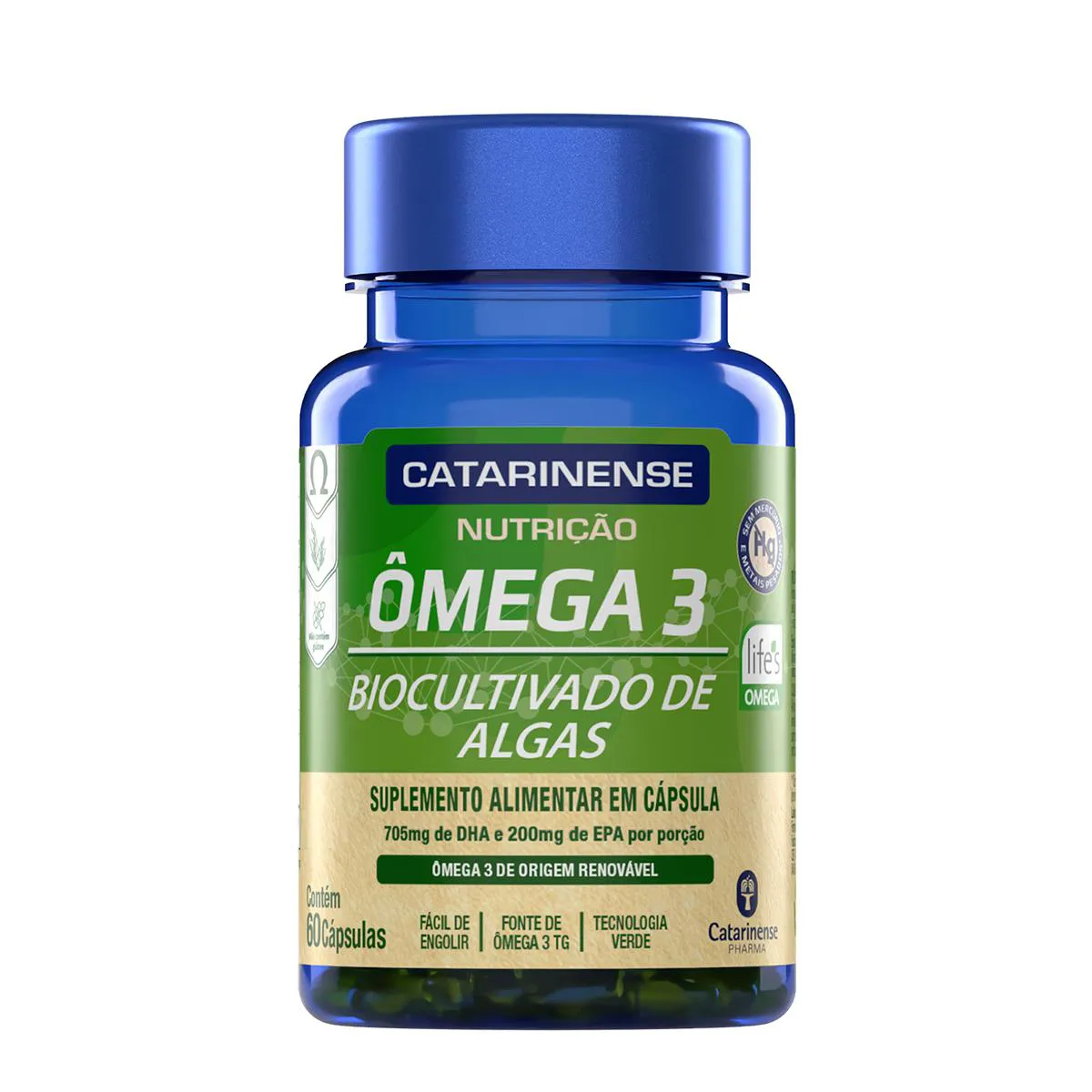 Ômega 3 Biocultivado de Algas Catarinense Nutrição 60 Cápsulas — Catarinense | Farmácia Resyla