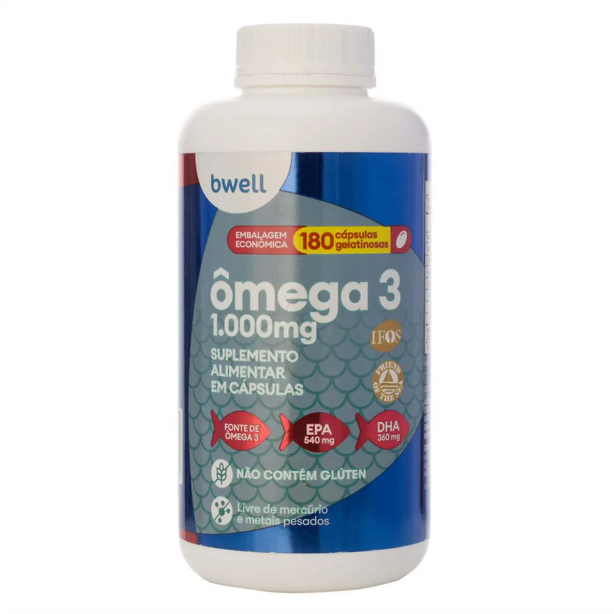 Ômega 3 bwell 180 Cápsulas — | Farmácia Resyla