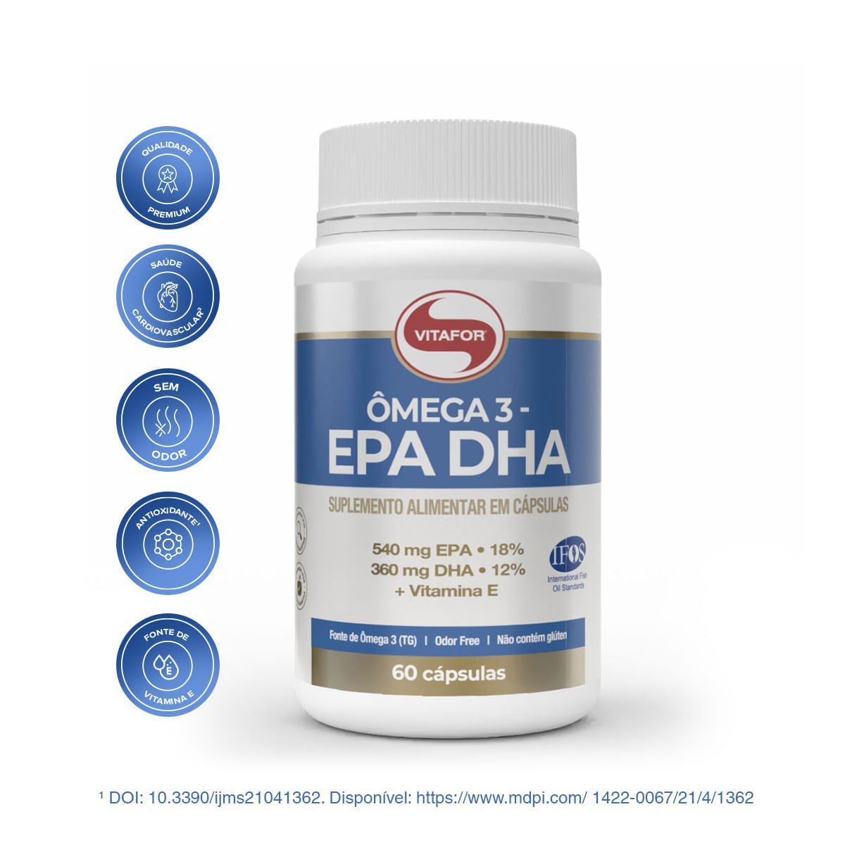 Ômega 3 EPA DHA Vitafor com 60 cápsulas — Vitafor | Farmácia Resyla