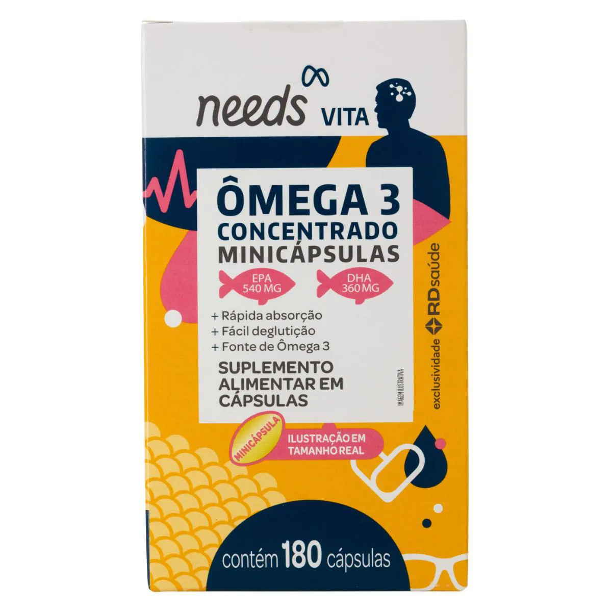 Ômega 3 Needs Vita 180 Mini Cápsulas — Needs | Farmácia Resyla