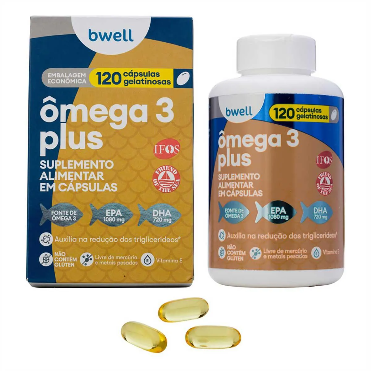 Ômega 3 Plus bwell 120 Cápsulas — | Farmácia Resyla