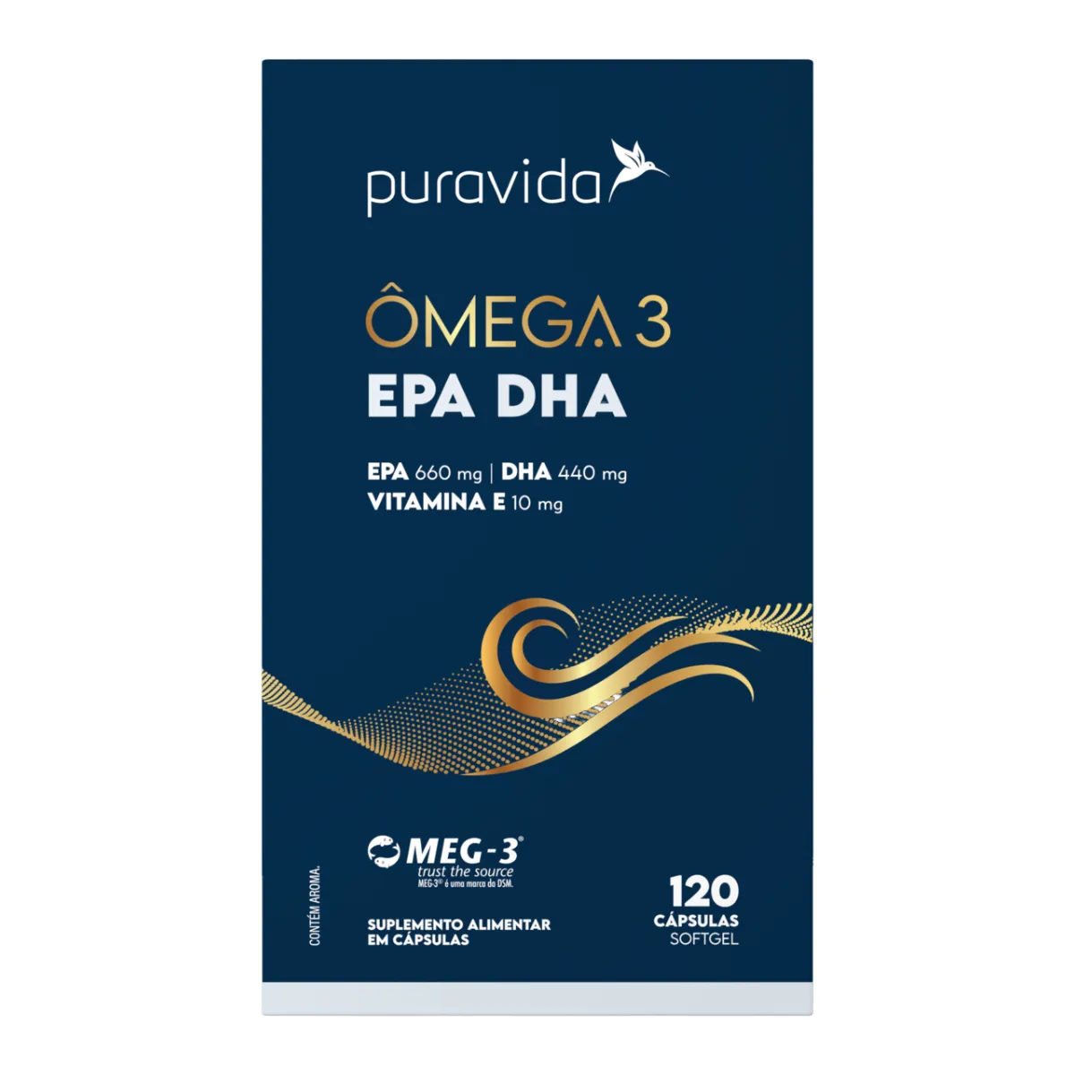 Ômega 3 Puravida EPA 660mg DHA 440mg Vitamina E 10mg 120 cápsulas — Puravida | Farmácia Resyla