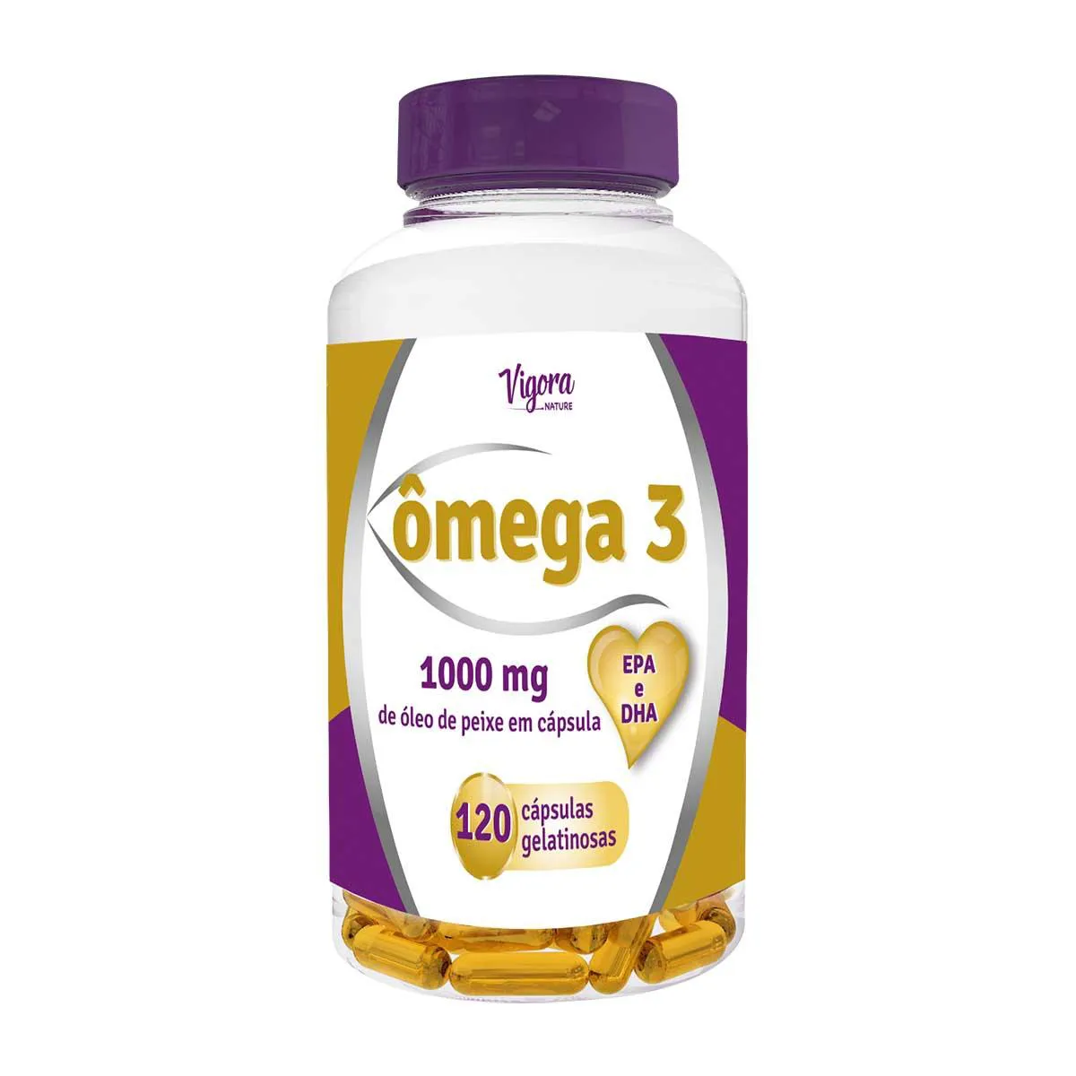 Ômega 3 Vigora Nature com 120 Cápsulas — | Farmácia Resyla